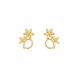 18K Gold Earrings with Interwoven Floral Design