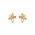 18K Gold Earrings with Dancing Rose Design