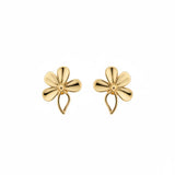 18K Gold Earrings with Dancing Rose Design