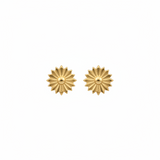 18K Gold Earrings with Ornate Flower Design
