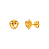 18K Gold Earrings with Heart Design
