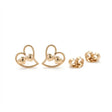 18K Gold Earrings My Success Secret with Heart Design
