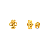 18K Gold Earrings with Bells Design