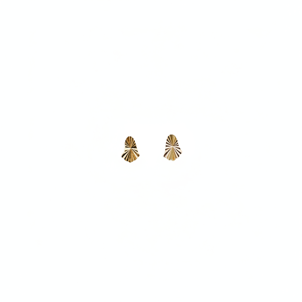 18K Gold Earrings with Small Ornate Design