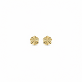 18K Gold Earrings with Small Flower Design