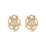 18K Gold Earrings with Loving Flowers Design