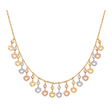 18K Gold Necklace Colorful Dangling Charms Design