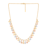 18K Gold Necklace Colorful Dangling Charms Design