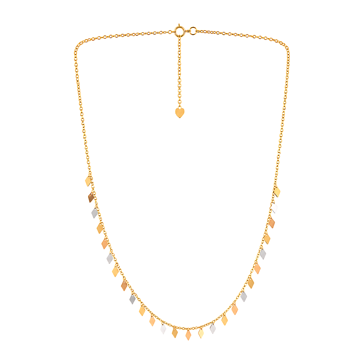 18K Gold Necklace Symmetrical Cutouts Design