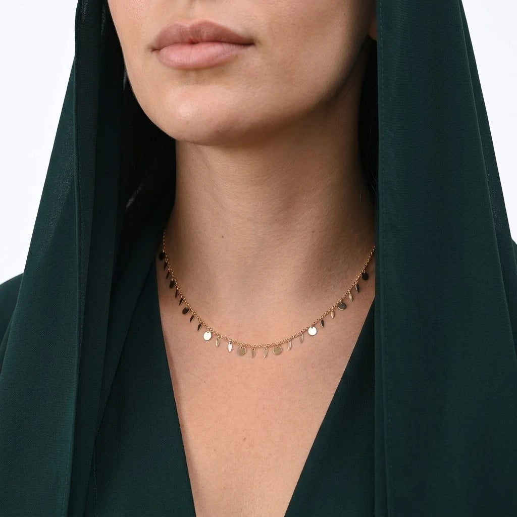 18K Gold Pendant with Intricate Small Circles Design