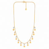 18K Gold Necklace Stars Design