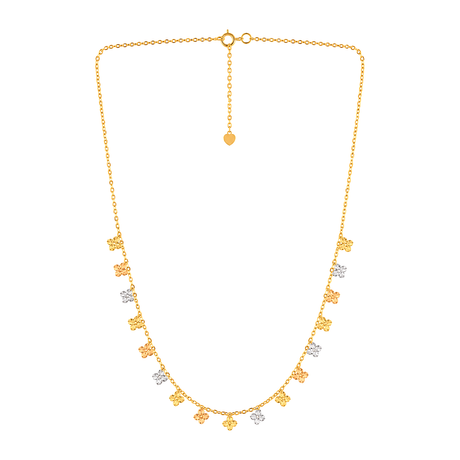 18K Gold Necklace Small Flowers Design