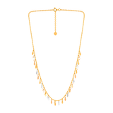18K Gold Necklace with Dangling Pendants