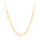 18K Gold Necklace with Dangling Pendants
