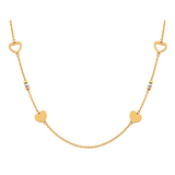 18K Gold Shawl Necklace Small Hearts Design