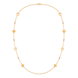 18K Gold Shawl Necklace Small Hearts Design