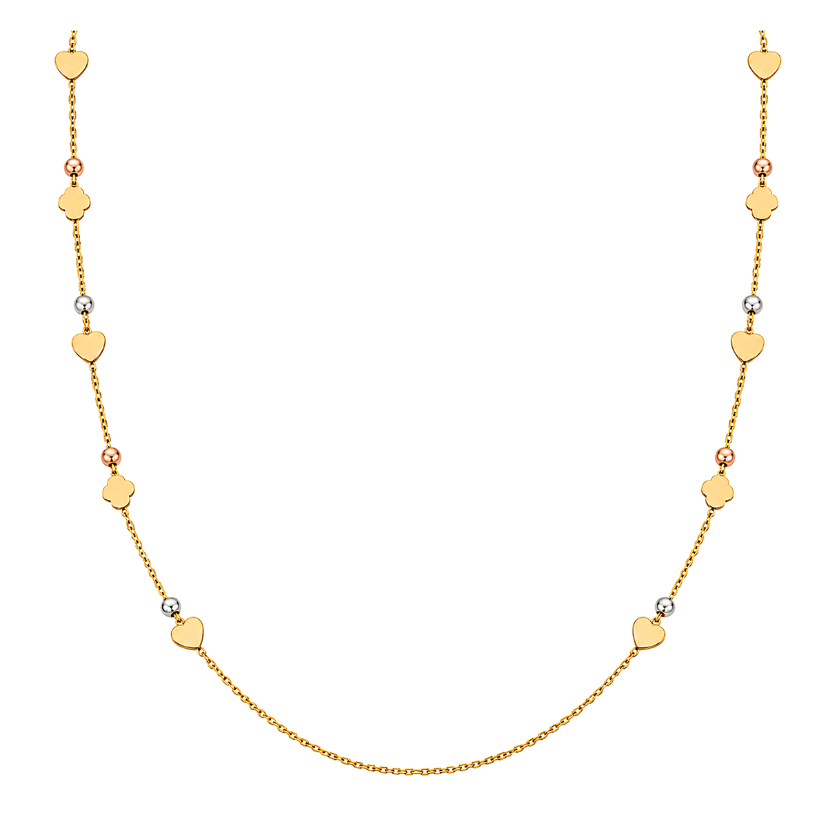 18K Gold Shawl Necklace Heart & Palm Design