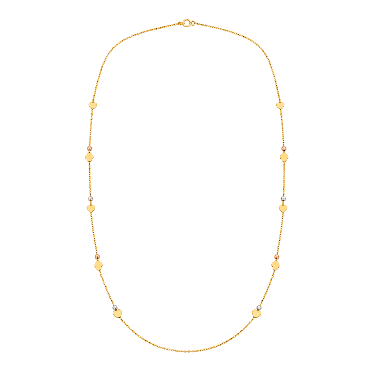 18K Gold Shawl Necklace Heart & Palm Design