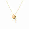 18K Gold Heart and Key Necklace