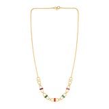 18K Gold Necklace Opposing Circles Design