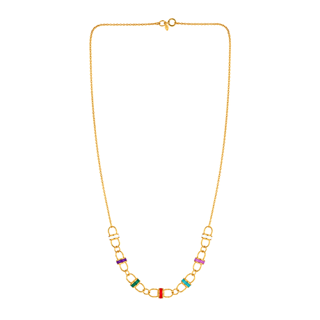 18K Gold Necklace Opposing Circles Design