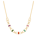 18K Gold Necklace Opposing Circles Design