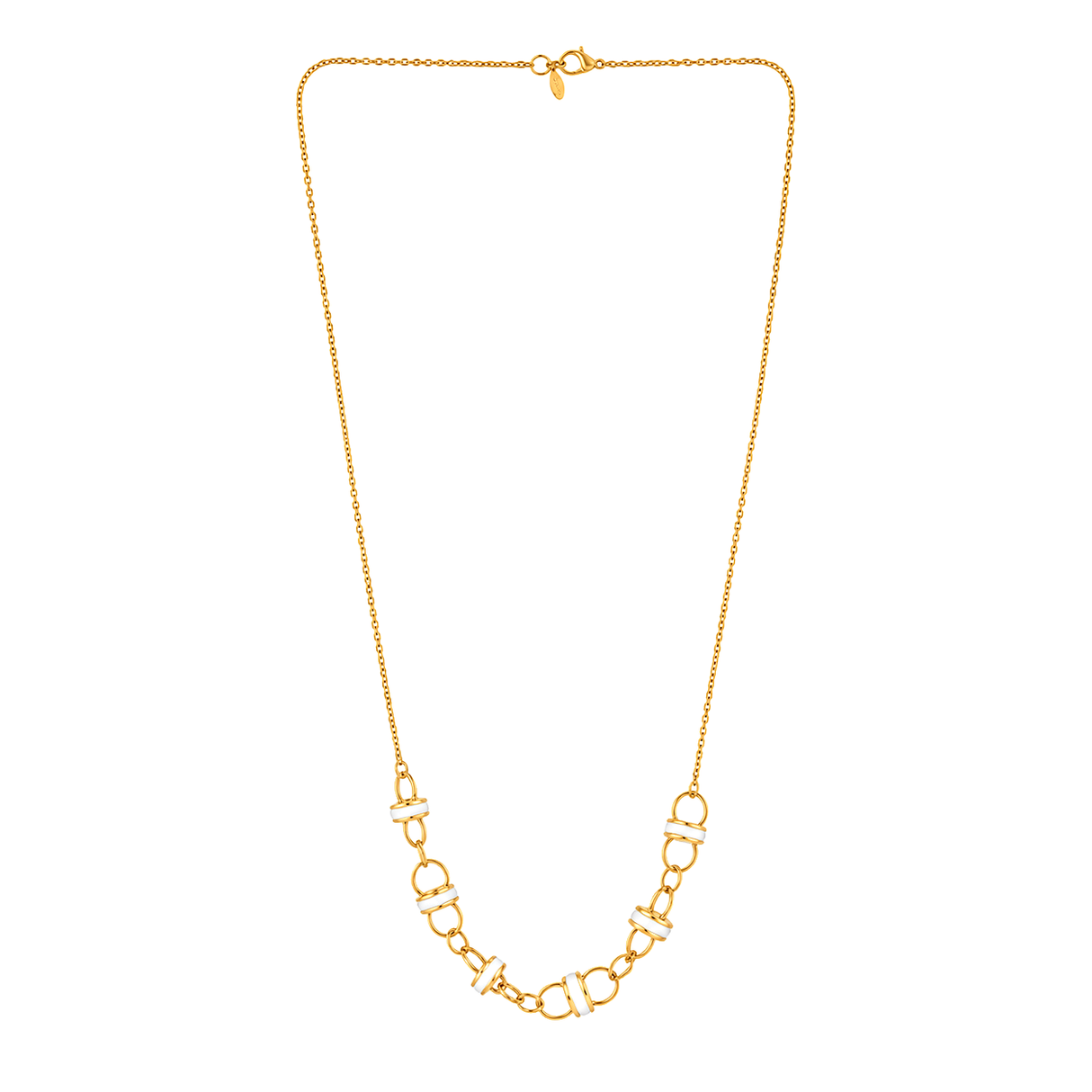 18K Gold Necklace with Knotted Circles