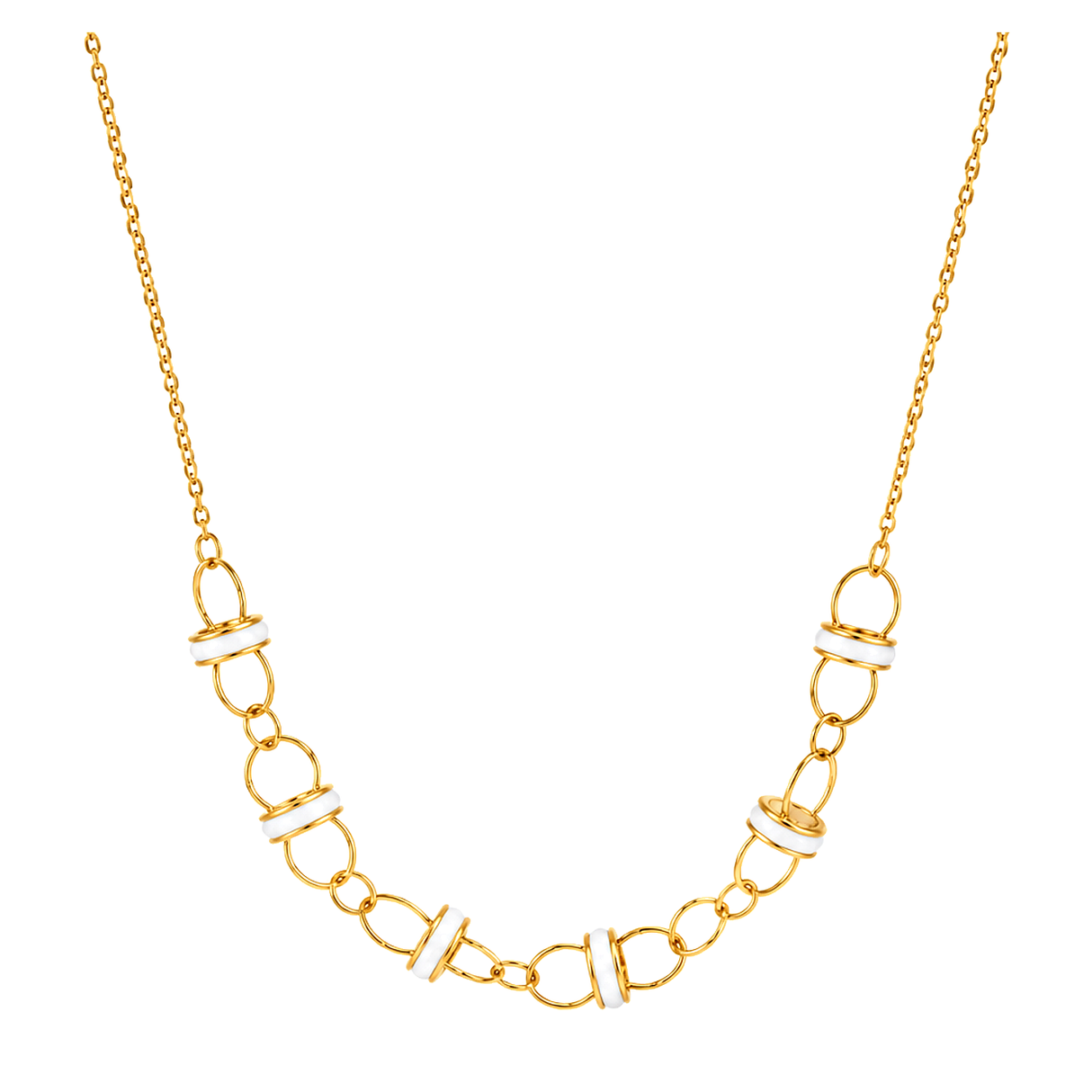 18K Gold Necklace with Knotted Circles