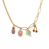 18K Gold Necklace with Cherry Pendant