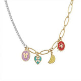 18K Gold Your Nature Magic Necklace with Colorful Pendants