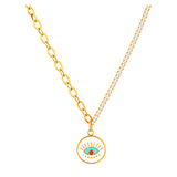 18K Gold Necklace with Eye Design