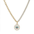 18K Gold Necklace with Eye Pendant Design