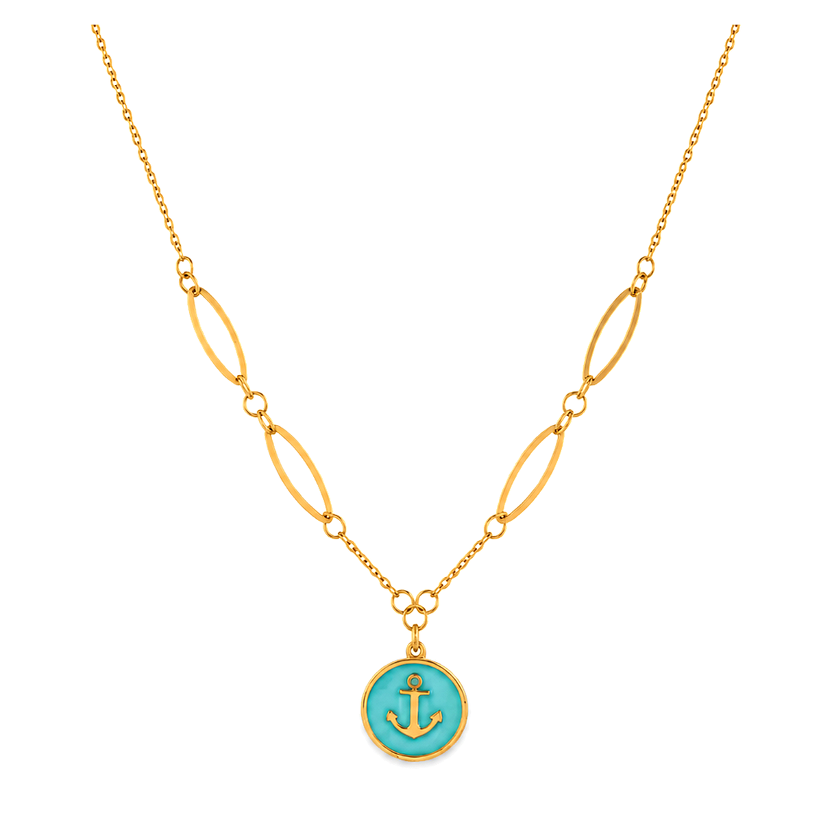 18K Gold Necklace Traquise Circle Design