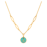 18K Gold Necklace Traquise Circle Design