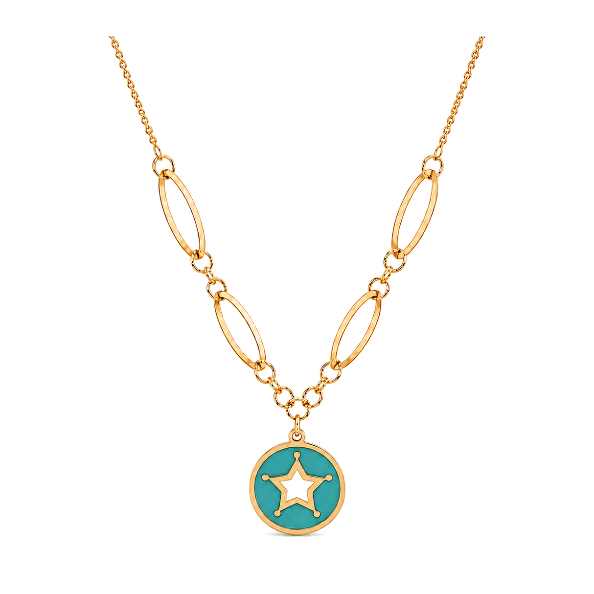 18K Gold Necklace Star Design