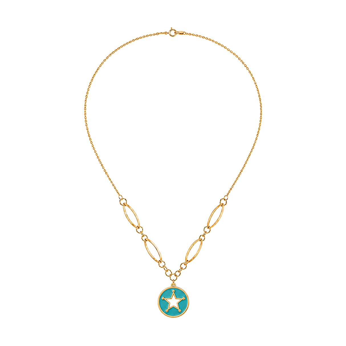 18K Gold Necklace Star Design