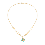 18K Gold Necklace Flower Design