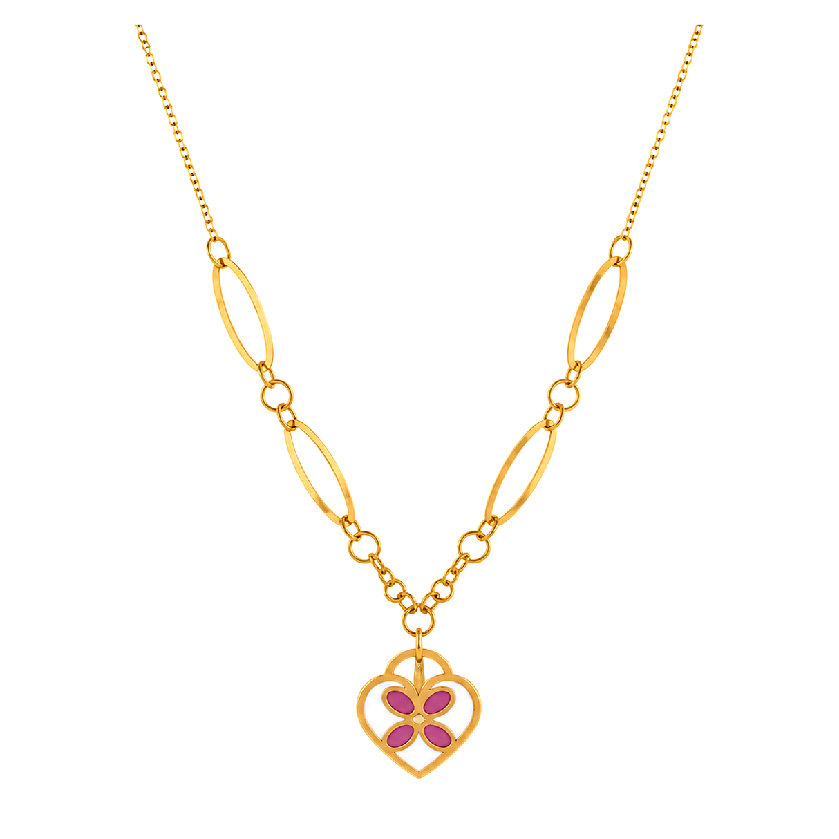 18K Gold Necklace Sprouting Heart Design