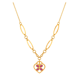 18K Gold Necklace Sprouting Heart Design