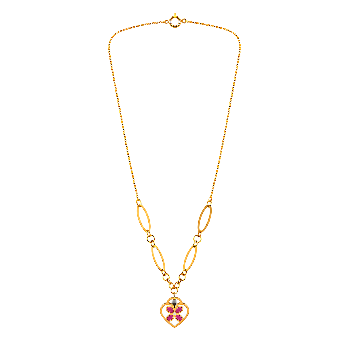 18K Gold Necklace Sprouting Heart Design