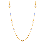 18K Gold Necklace Delicate Pearl Design