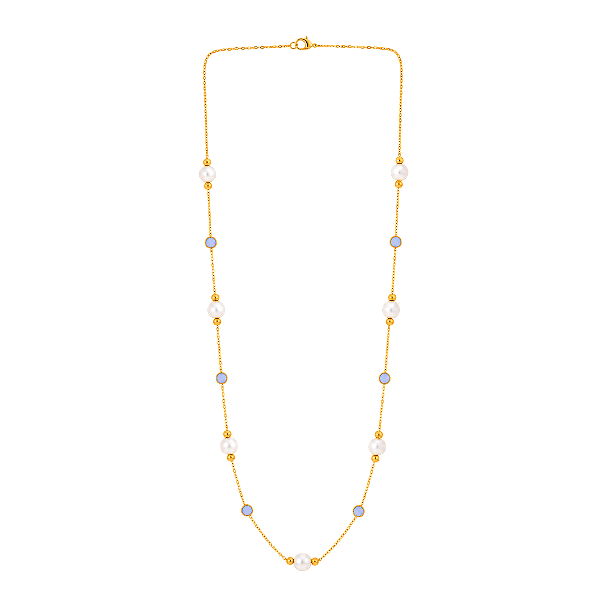 18K Gold Necklace Delicate Pearl Design