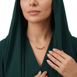 عقد ذهب عيار 18 بتصميم مربعات