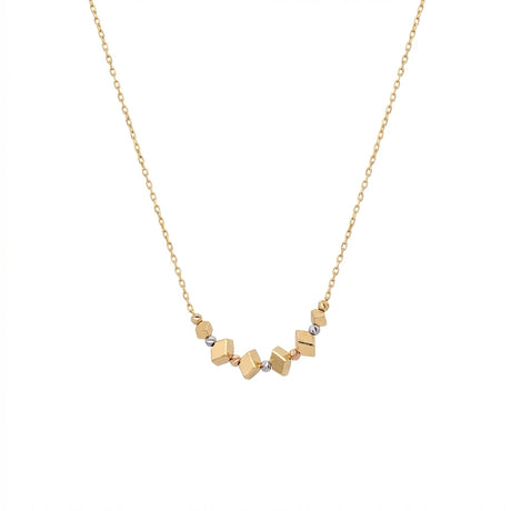 18K Gold Necklace with Squares Design