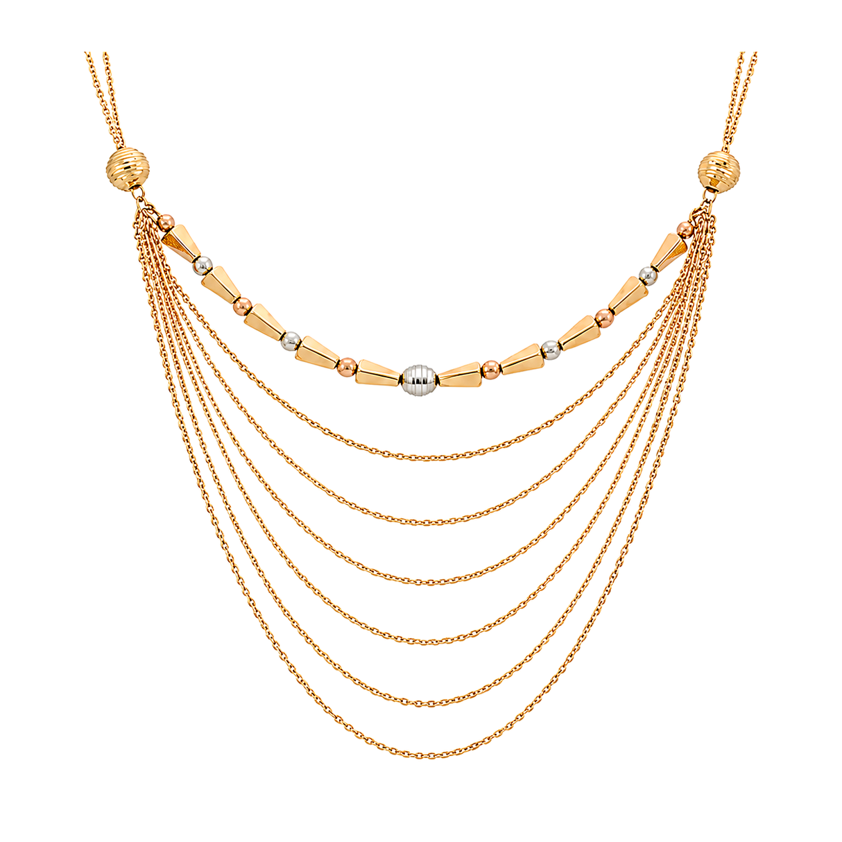 18K Gold Pendant with Eight Layer Statement Design
