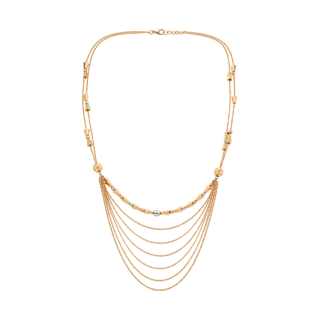 18K Gold Pendant with Eight Layer Statement Design