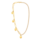 18K Gold Necklace Double Classic Paved Design