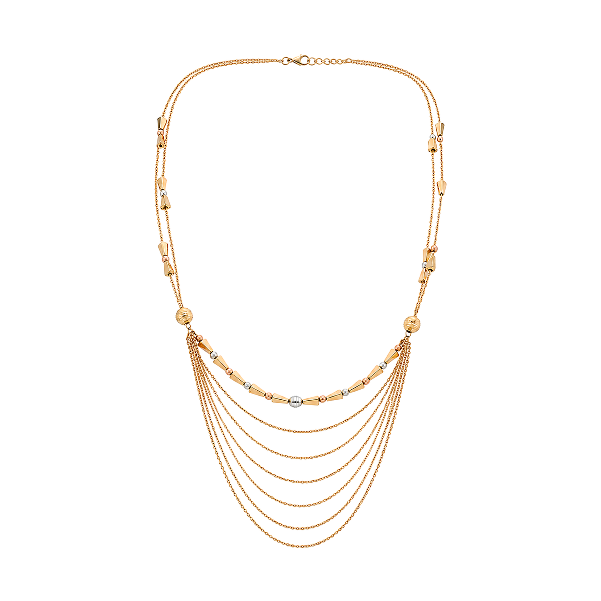 18K Gold Chain Necklace with Multi-Strand