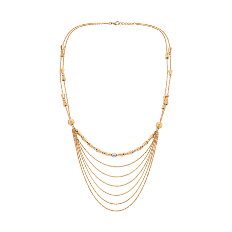 18K Gold Chain Necklace with Multi-Strand
