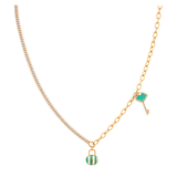 18K Gold Necklace Heart Key Design